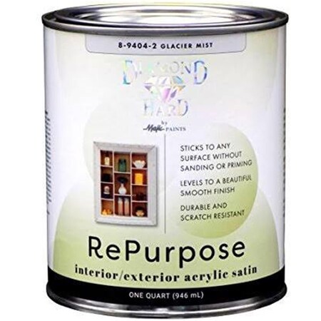 Majic Paints Yenkin Majestic Paint 9087149 1 qt Repurpose Interior & Exterior Acrylic Enamel Satin; Glacier Mist 9087149